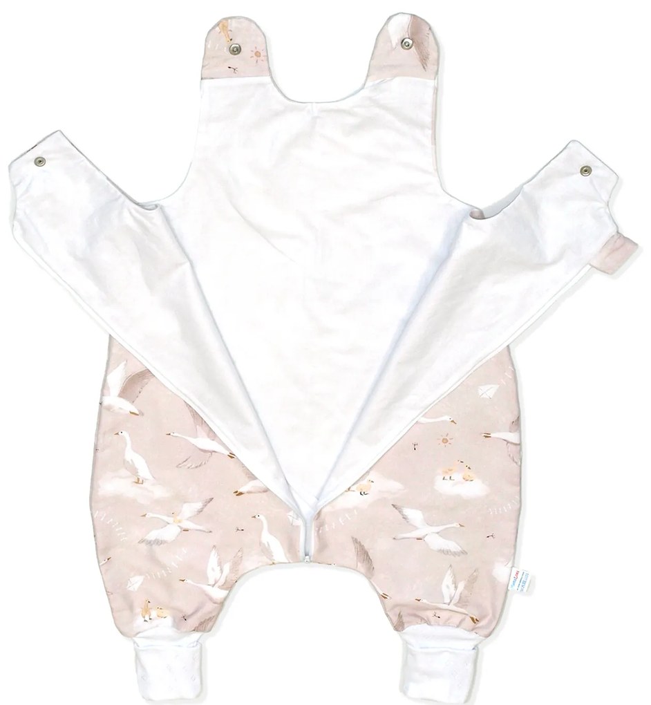 Sac de dormit cu picioare, bumbac de vara, 1 Tog, Gasca bej, S, 6-24 luni