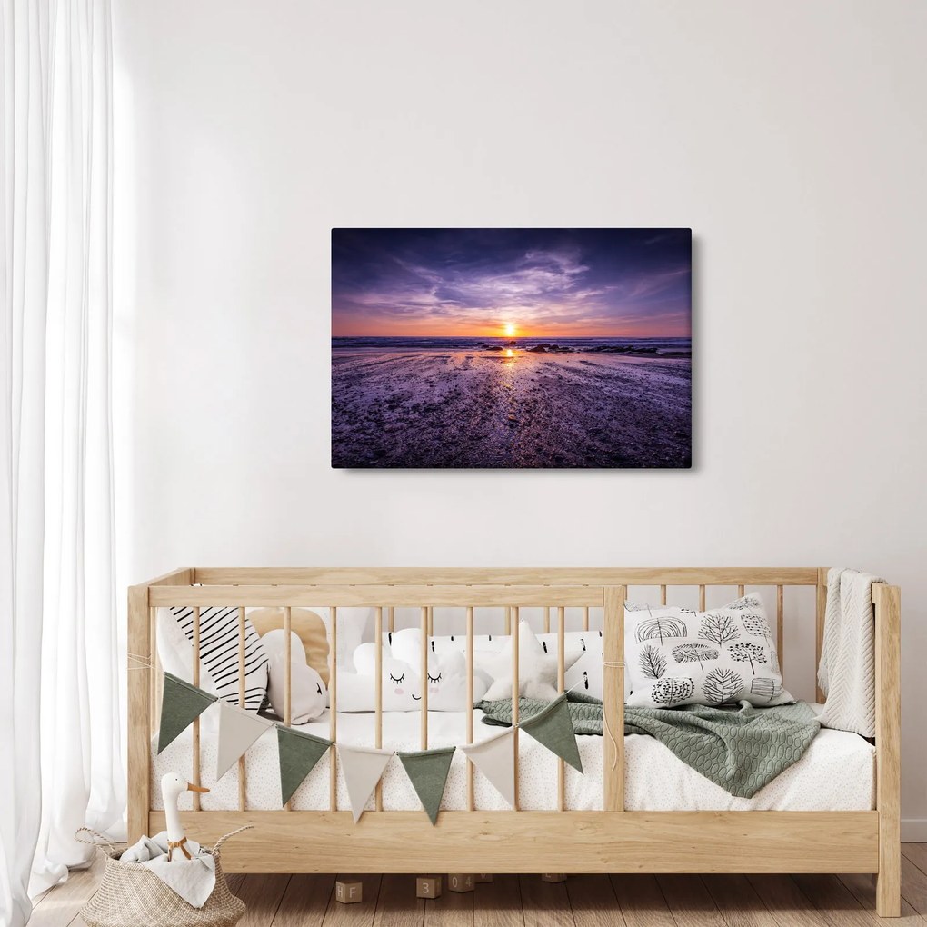 Tabloul cu plaja - apus de soare (90x60 cm)