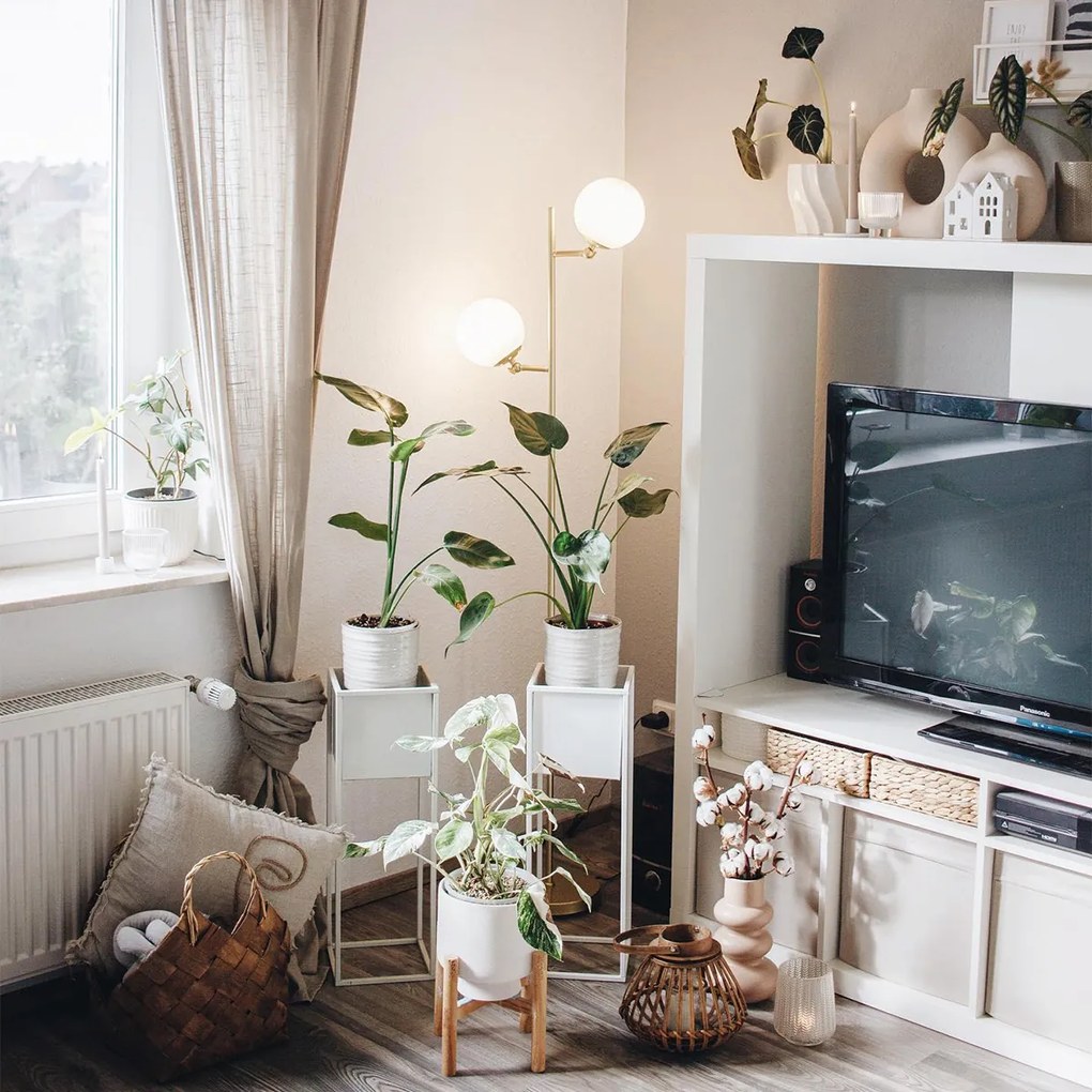 Lampa de podea Art Deco aurie cu sticlă opalescentă cu 2 lumini - Pallon