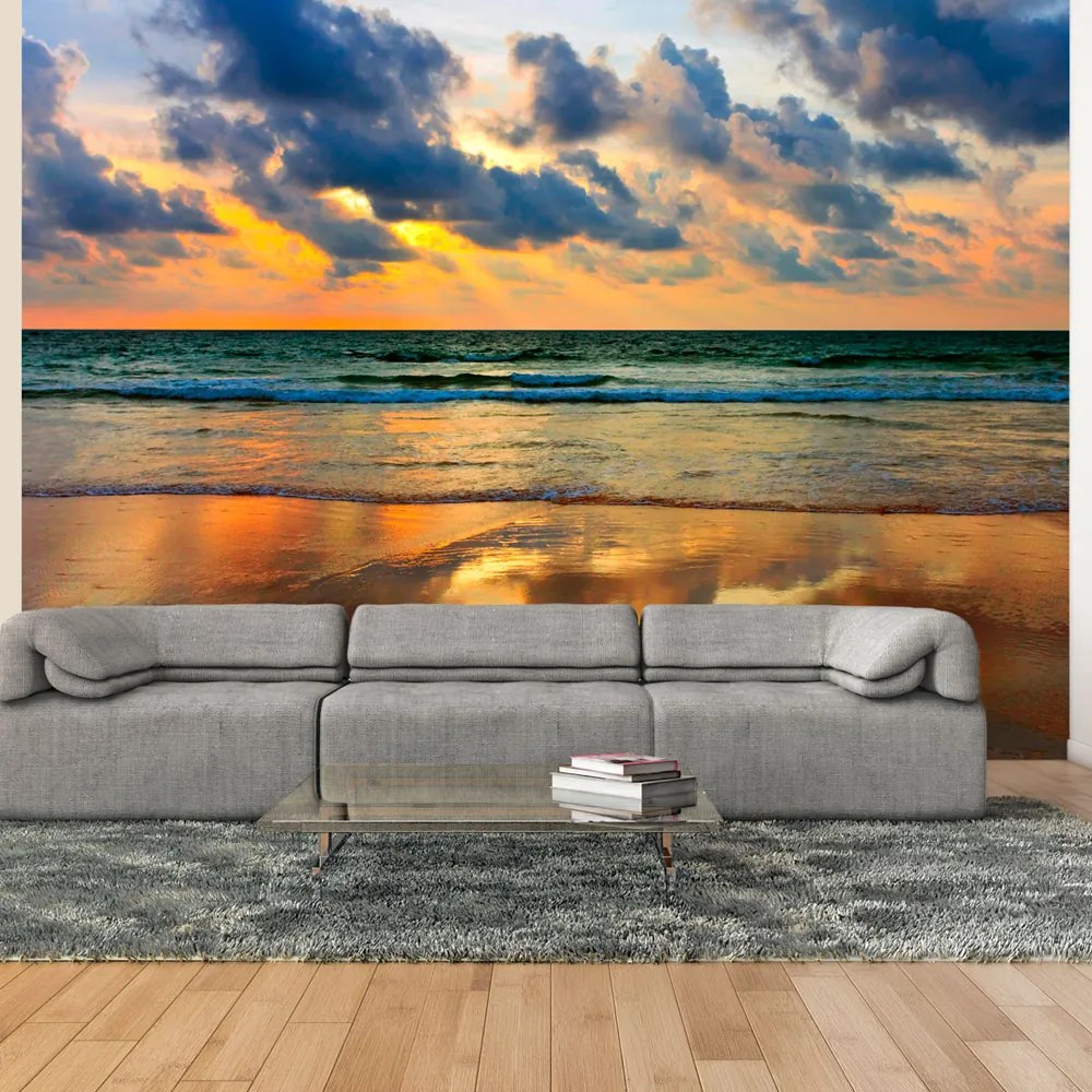 Fototapet Bimago - Colorful sunset over the sea + Adeziv gratuit 200x154 cm