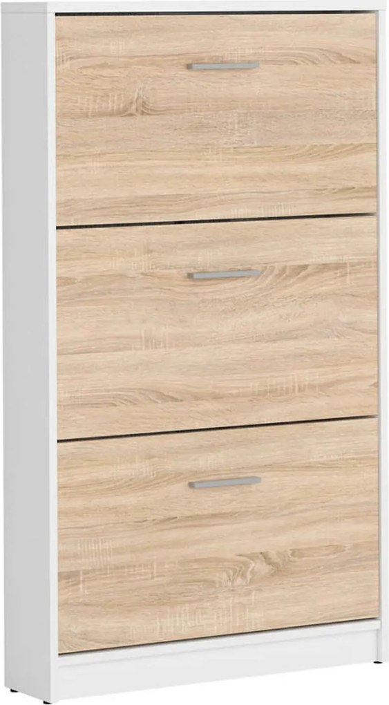Pantofar NEPO PLUS, stejar sonoma/alb, PAL laminat, 70x18x121 cm