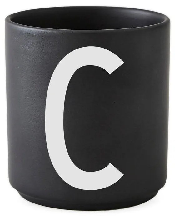 Cană din porțelan Design Letters Alphabet C, 250 ml, negru