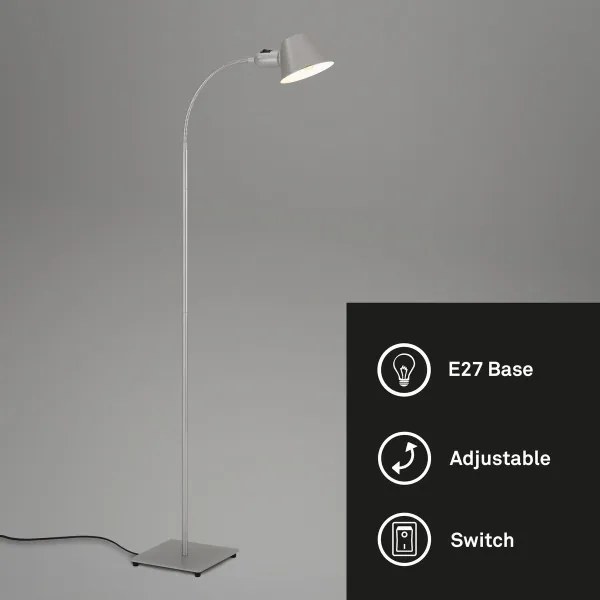 Lampadar flexibil Brilo 1xE27/10W/230V argintiu