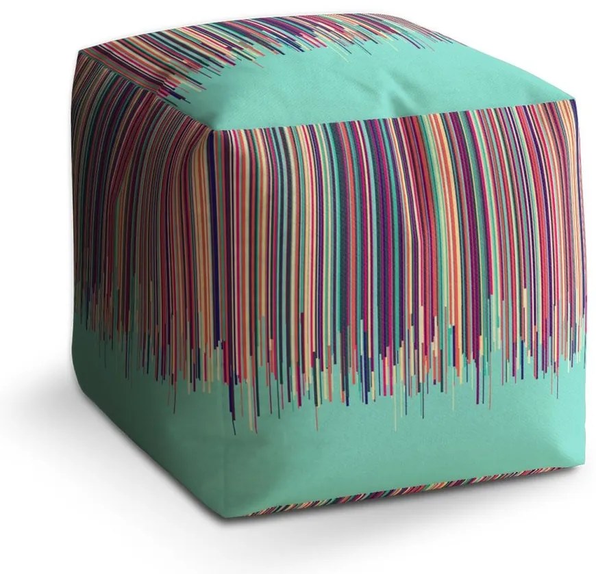 Taburet Cube vopsea care se scurge, colorat