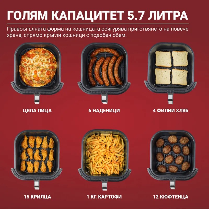 Friteuza cu aer cald Instant Pot Vortex Plus ClearCook & OdourErase 140310401, 1700W, 5.7L, 6 programe, 35-205C, EvenCrisp, Filtru dublu, Negru