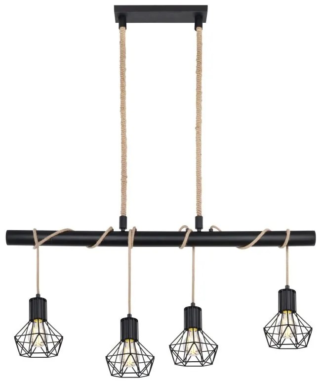 Lustra suspendata design industrial PRISKA negru