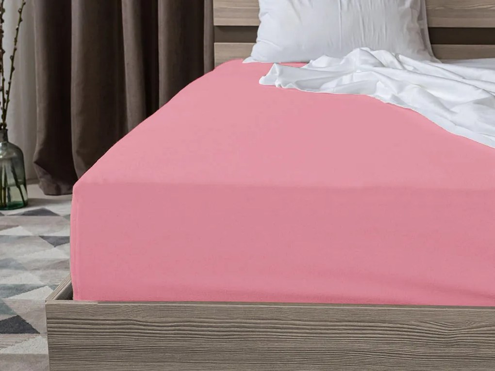 Cearsaf impermeabil JERSEY 180 x 200 cm, roz