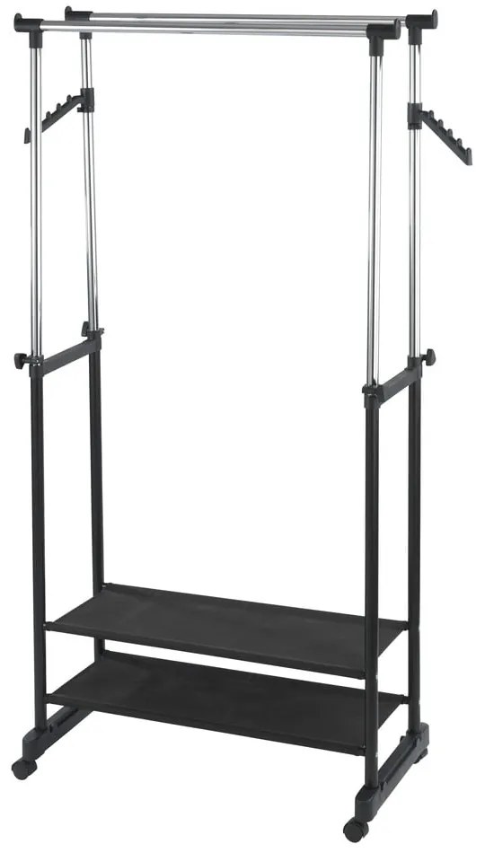 Suport de haine mobil telescopic din metal negru All In Black - Wenko