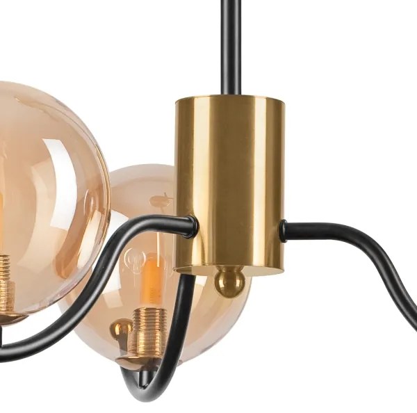 Lustră pe tijă GEORGIA 3xG9/5W/230V auriu/bej fumuriu