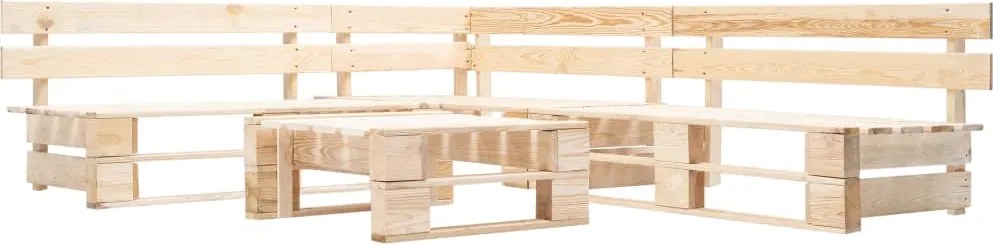vidaXL Set mobilier de grădină din paleți, 4 piese, natural, lemn