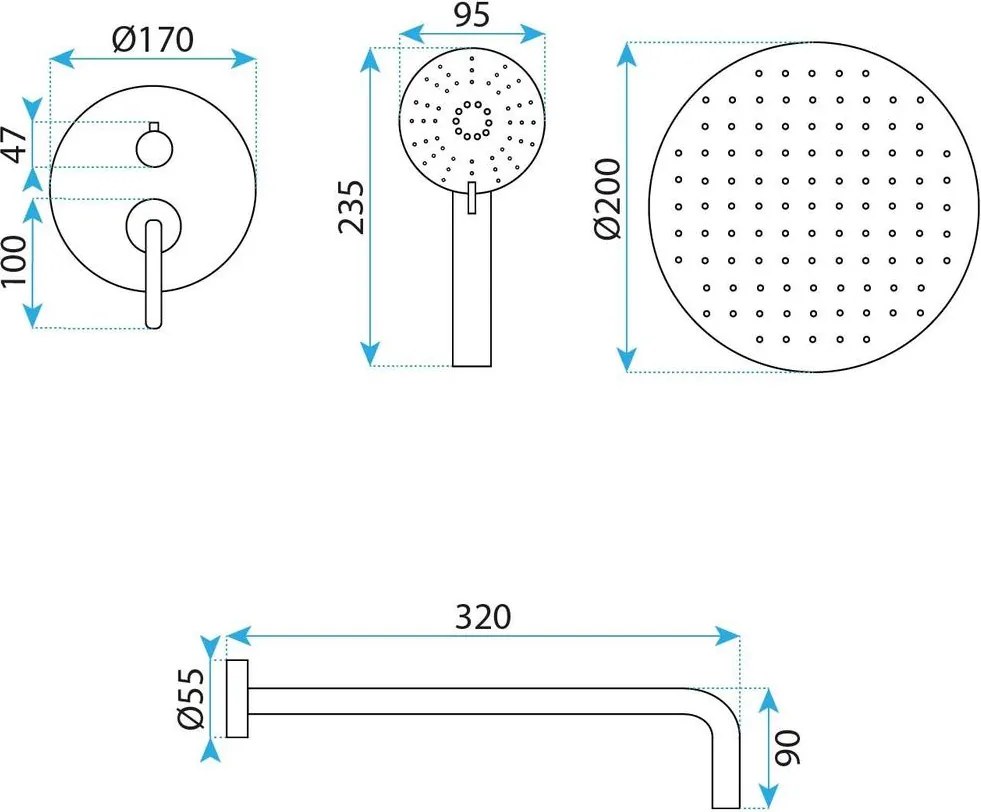 Set de dus incastrat Rea Ontario cupru periat + BOX