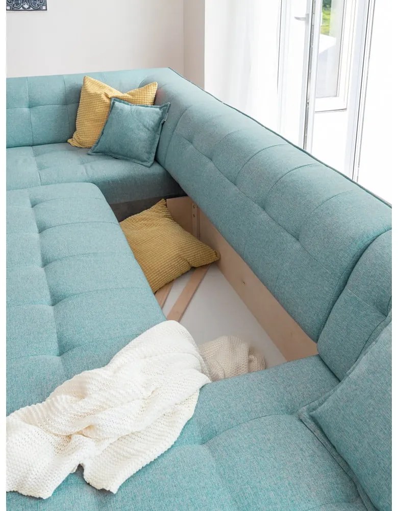 Colțar turcoaz extensibil (cu colț pe partea stângă /în formă de "U") Dazzling Daisy – Miuform