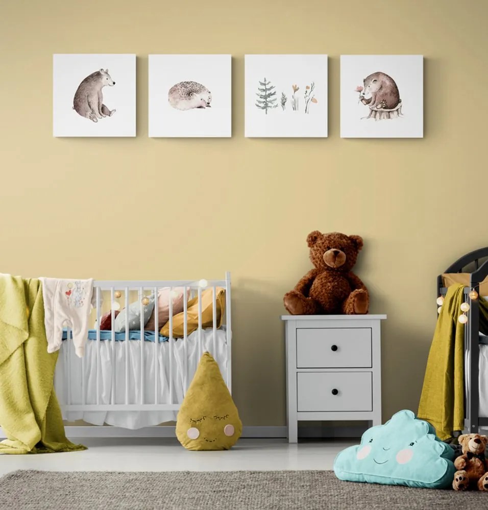 Set tablouri animăluțe de pădure în stilul minimalist