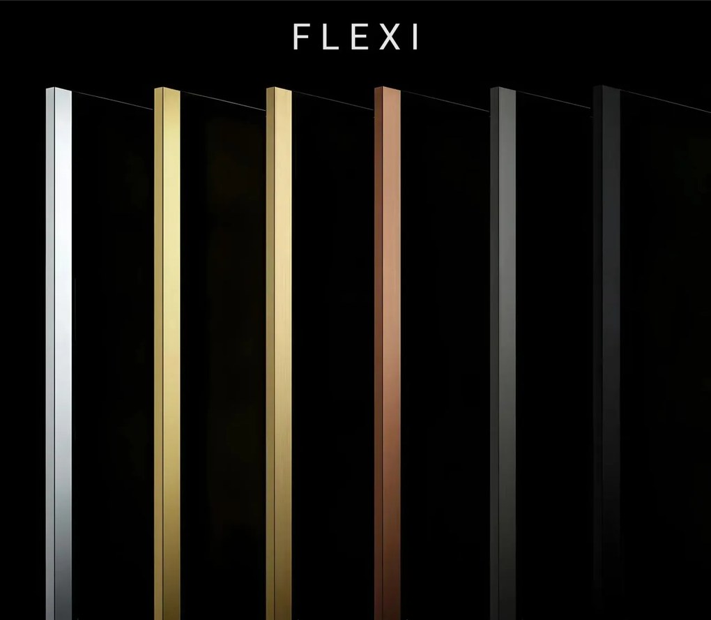 Paravan de dus Rea Flexi Grey / Gold 140
