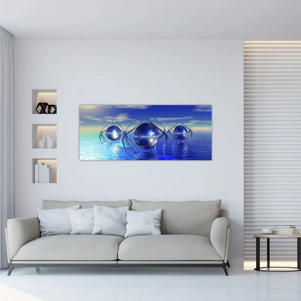 Tablou cu abstracție - apa (120x50 cm)
