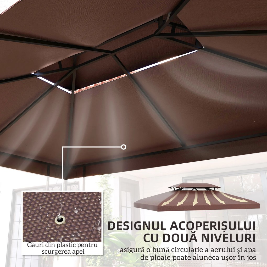 Acoperiș de Schimb Outsunny pentru Foisor, Impermeabil Dublu strat 3x4m | Aosom Romania