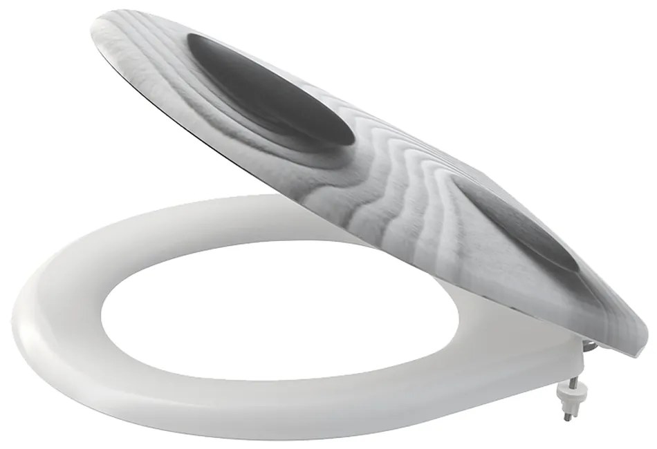 Capac WC, SoftClose, design alb pietre Zen