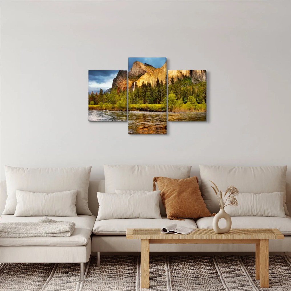 Tablou - Stânci lăngă lac (90x60 cm)