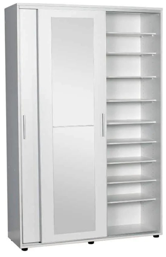 Pantofar cu cuier Adore Porto Maxi, 2 usi cu oglinda, 12 rafturi, capacitate 32 perechi incaltaminte, 120 x 187 x 38 cm