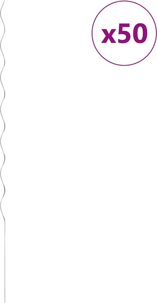 vidaXL Spirale pentru suport plante, 50 buc., 170 cm, oțel galvanizat