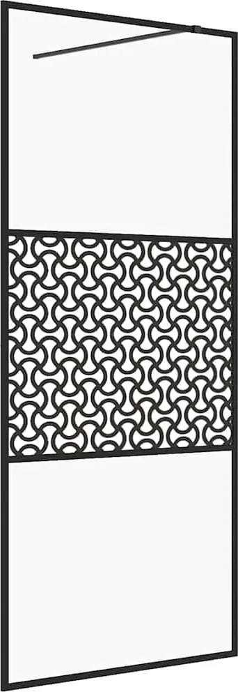vidaXL Paravan de duș walk-in negru 115x195 cm sticlă ESG transparentă