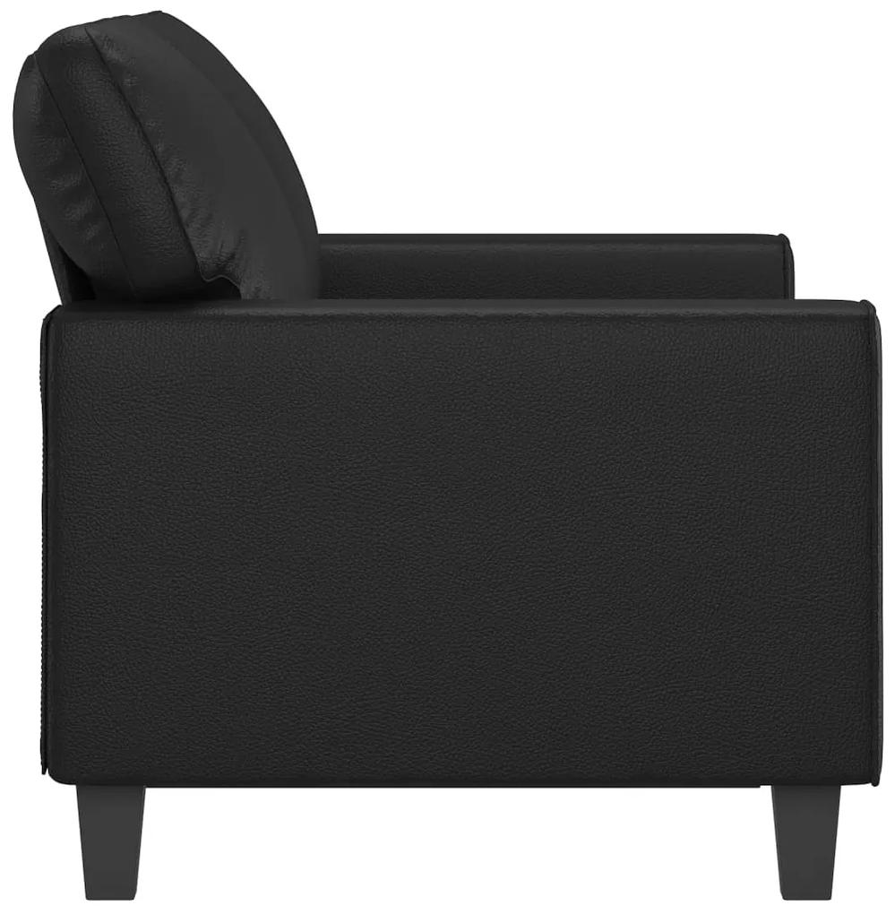 Canapea cu 2 locuri, negru, 120 cm, piele ecologica Negru, 154 x 77 x 80 cm