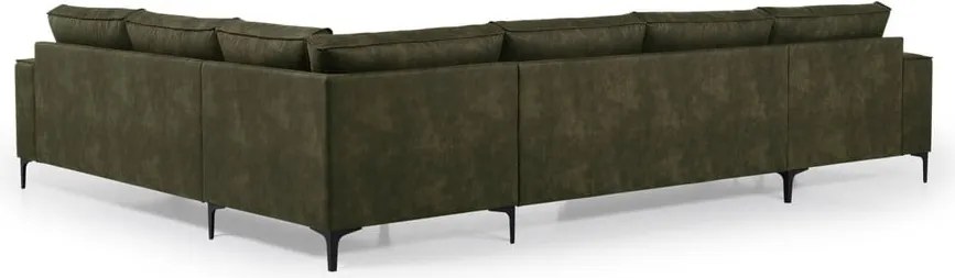 Colțar verde cu tapițerie din imitație de piele (colț pe partea stângă ) Copenhagen – Scandic