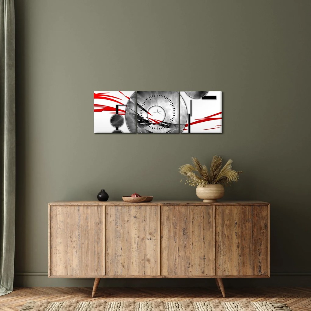 Tablou abstract (cu ceas) (90x30 cm)