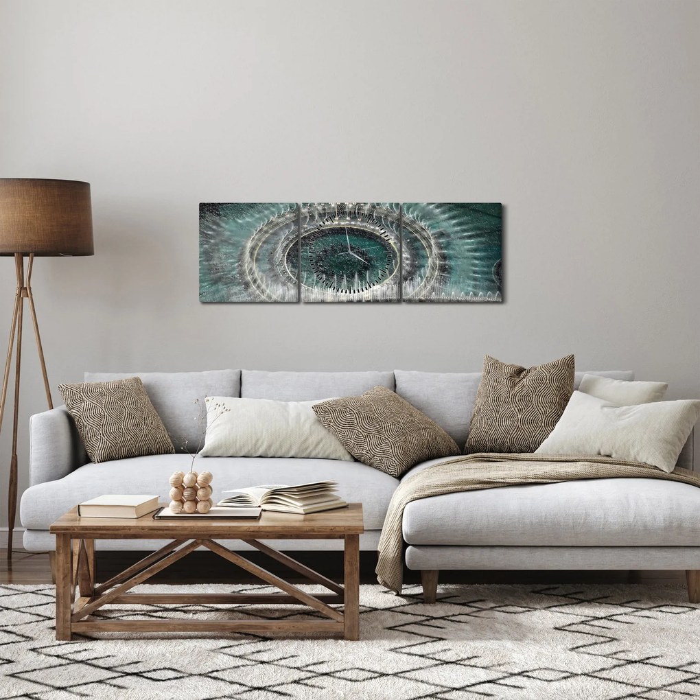 Tablou cu fântănă arteziană (cu ceas) (90x30 cm)