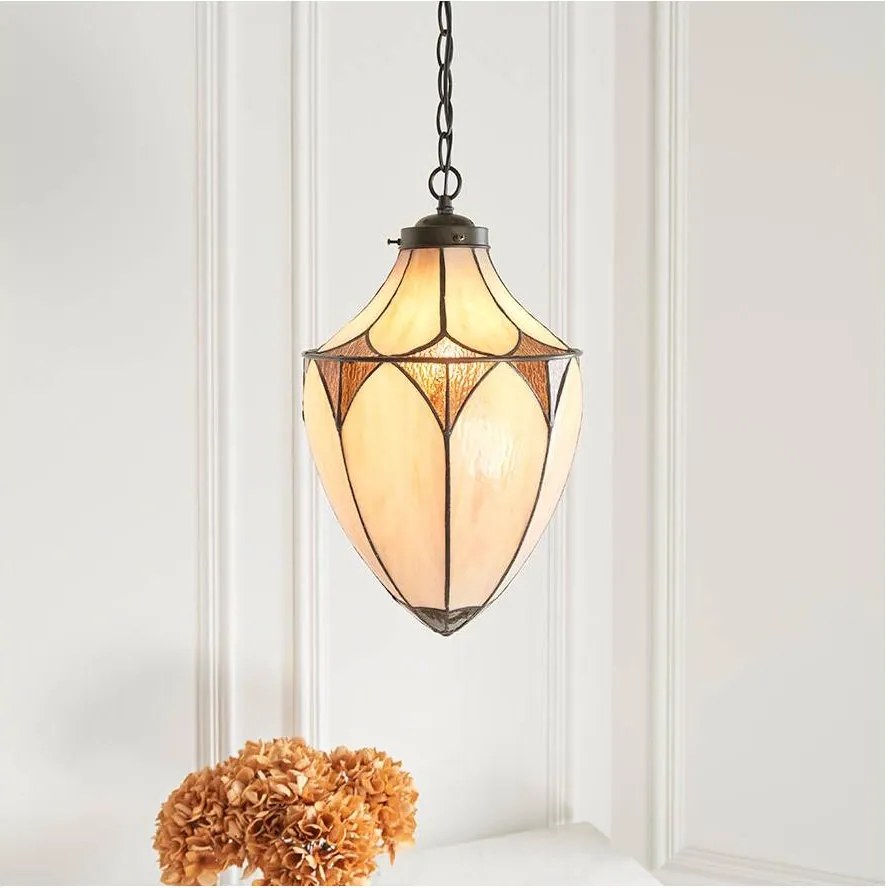 Endon 63974 - Lustră suspendată cu lanț BROOKLYN 1xE27/60W/230V maro