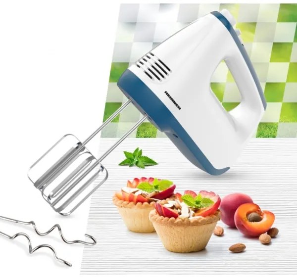 Heinner HM-400BL - Mixer de mână 400W/230V alb/albastru