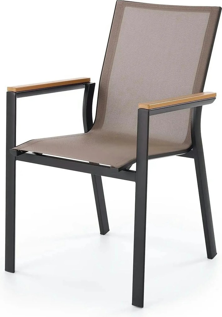 Scaun FIERRO, gri/negru, plasa/metal, 57x66x88 cm