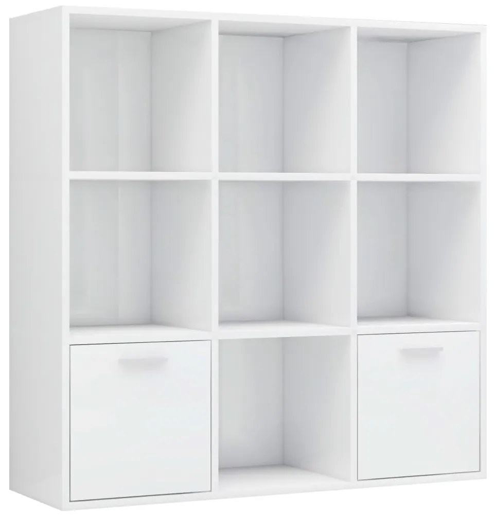 801122 vidaXL Bibliotecă, alb extralucios, 98 x 30 x 98 cm, lemn prelucrat