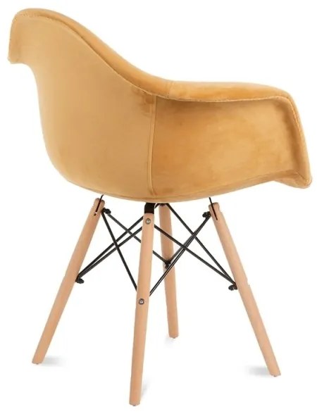 SET 2x scaun de sufragerie NEREA 80x60,5 cm galben/fag