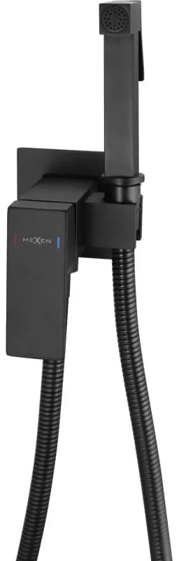Mexen Cube baterie bideu încastrată cu set punctual, negru - 7599150-70