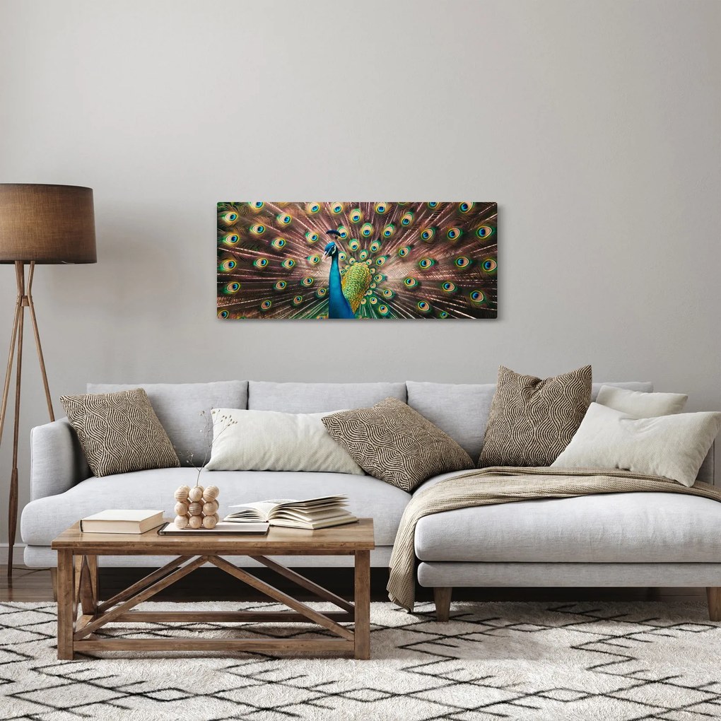Tablou - Păun (120x50 cm)