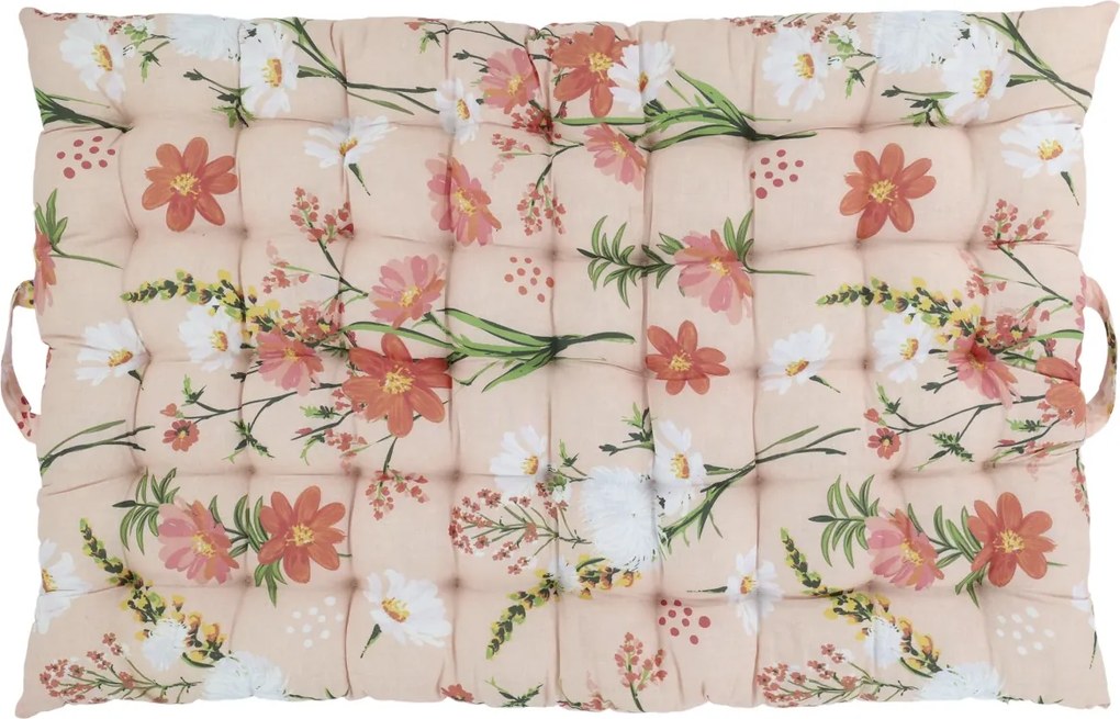 Saltea roz, din bumbac, model floral, 100x60cm, Aix