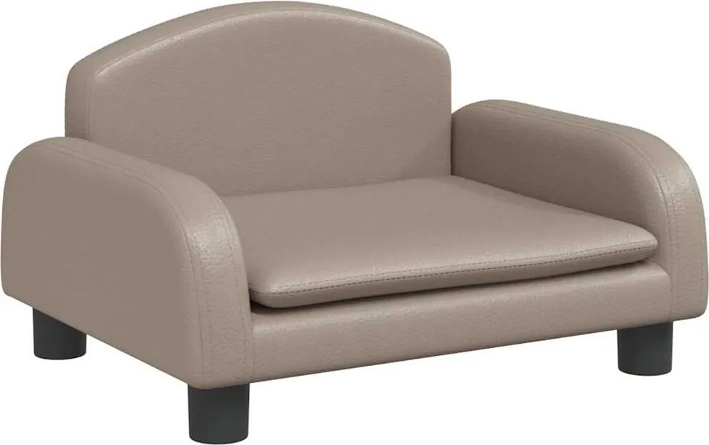 vidaXL Canapea pentru copii, cappuccino, 50x40x30 cm, piele ecologică