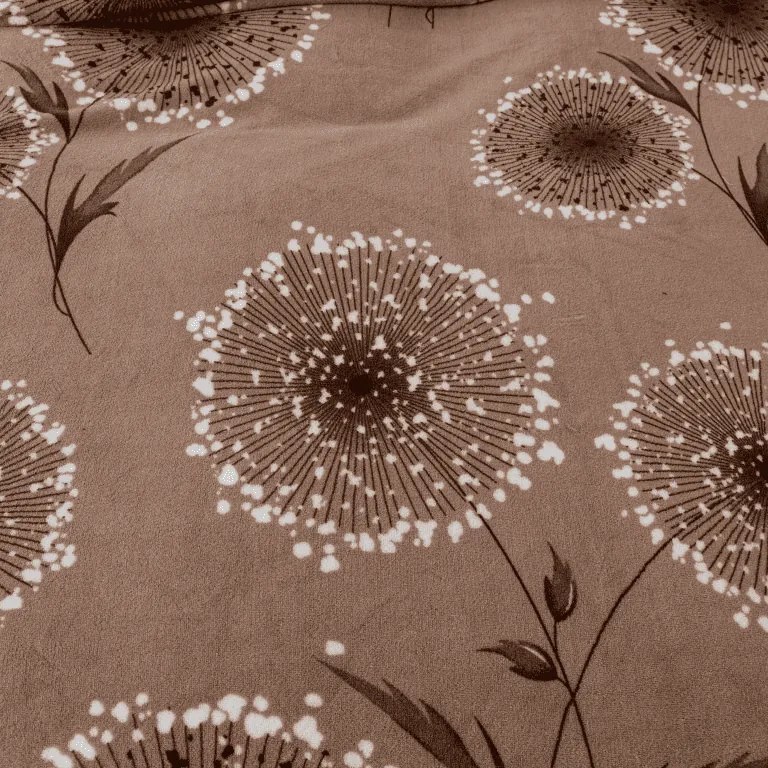 Set lenjerie cocolino PAMPELINO maro deschis + cearsaf Cocolino microplus cu elastic SOFT 90x200 cm alb, pat single