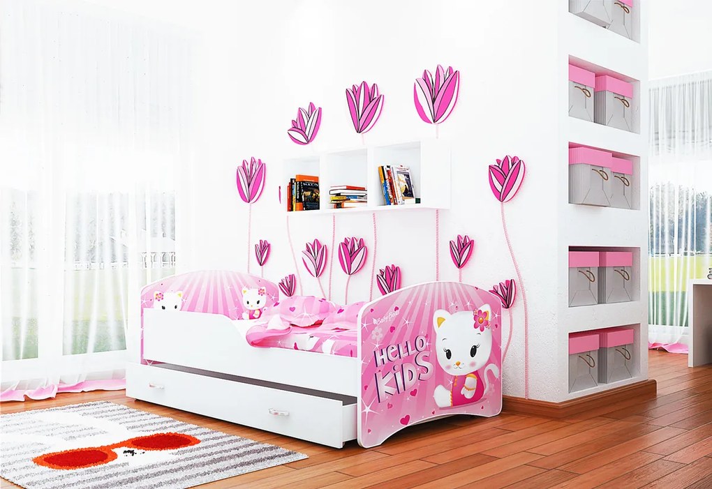 Supermobel Pat pentru copii cu desene animate IGOR P1 P1 + saltea + somieră GRATIS 80x160, inclusiv SD, MODEL 24