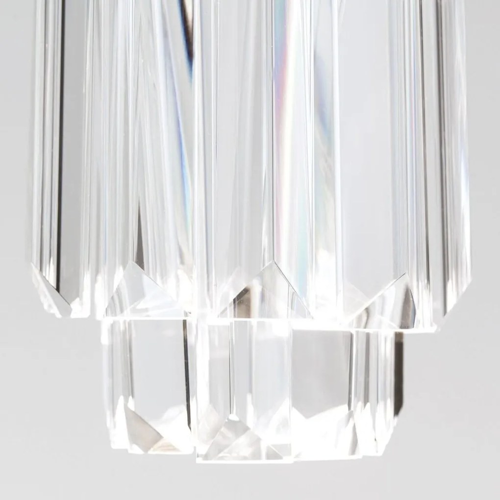 Pendul LED cu cristal K9 design elegant PRISM crom