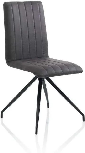 Set 2 scaune Kira, 91x50x44 cm, metal/ ecopiele, gri