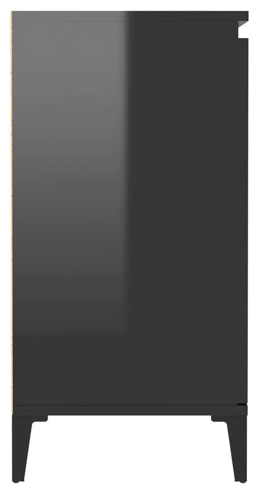 Servanta, negru extra lucios, 60x35x70 cm, PAL 1, negru foarte lucios