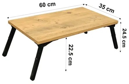 Măsuță pentru pat GUSTO 24,5x60 cm bej/neagră