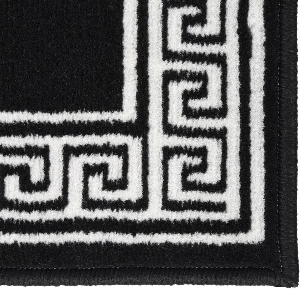 Covor traversa, negru cu motiv, 100x350 cm, BCF black with motif, 100 x 350 cm