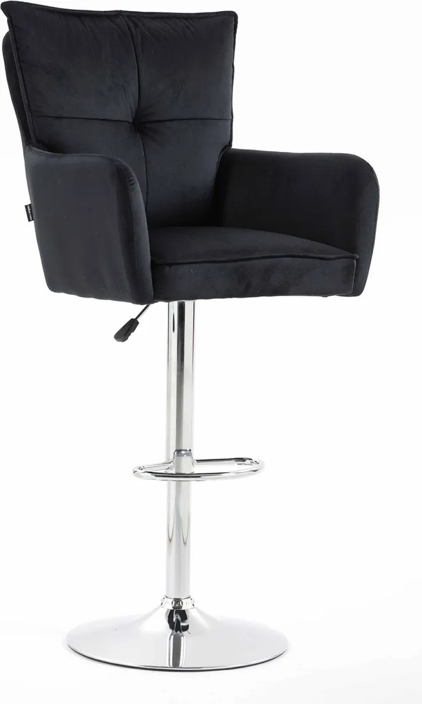HR250W Scaun Catifea Neagră Bază Cromata