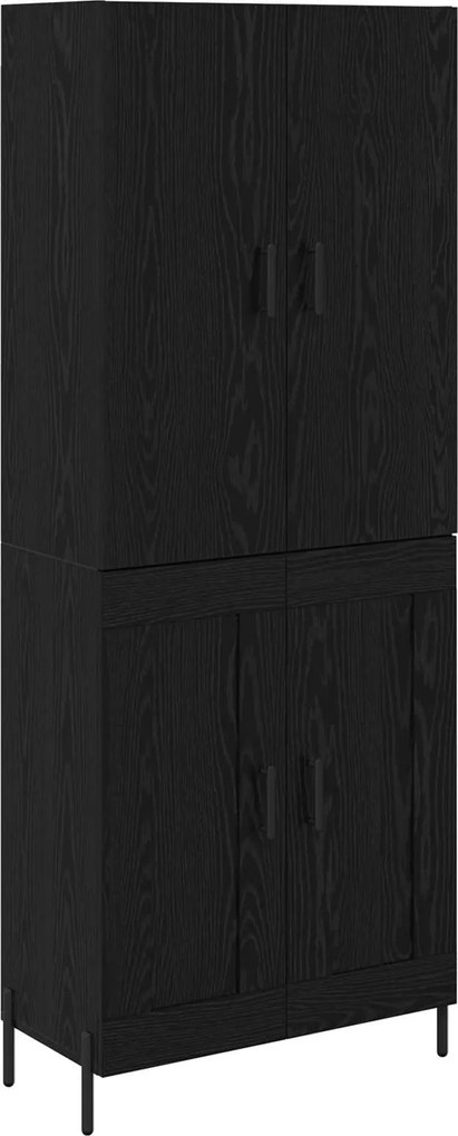 vidaXL Bufet Pe perete Stejar Negru 69,5 x 34 x 180 cm Lemn compozit