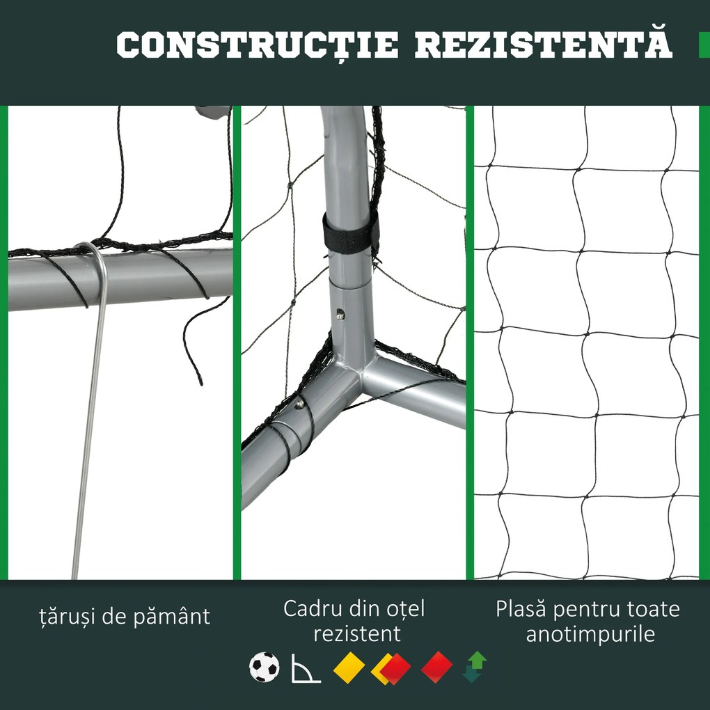 SPORTNOW Poartă Fotbal Mare 10ft x 6.5ft, Montaj Rapid, Perfectă pentru Antrenamente și Meciuri | Aosom Romania