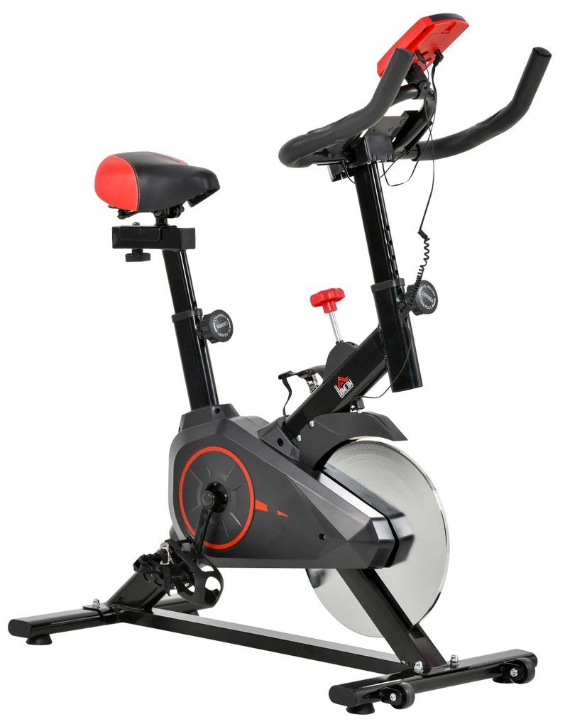 HOMCOM Bicicleta pentru Antrenament Aerobica cu Display LCD, Negru si Rosu | Aosom Romania