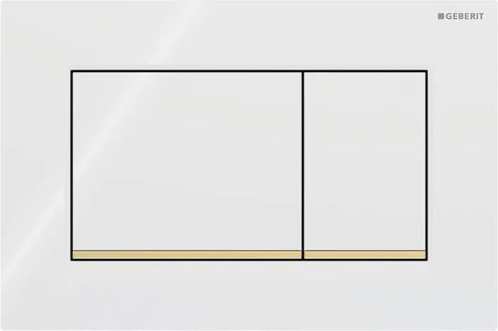 Geberit 115.883.KK.1 - Buton de acționare Sigma30, 24,6 x 16,4 cm, alb/auriu